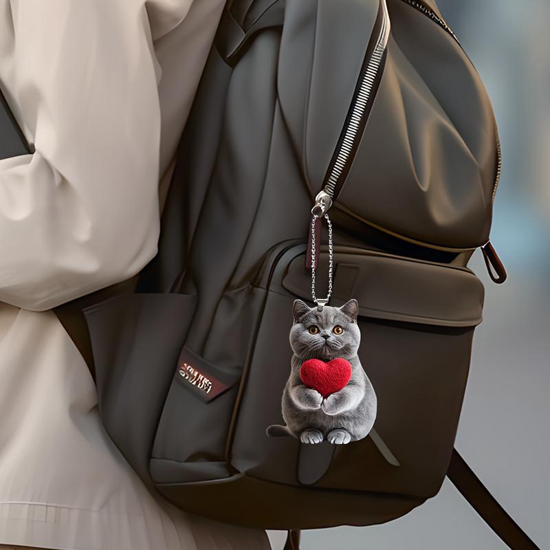 2D Акриловый Автомобильный Подвесной Кулон Милый Кот Акриловый Подвесной Кулон Животное для Внутренней Отделки Автомобиля Зеркала Заднего Вида Автомобильная Отделка Веселье в Дорожном Путешествии