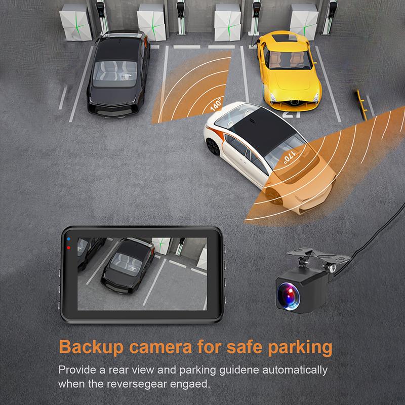 Автомобильный видеорегистратор 4K с передней и задней камерами, видеорегистратор для автомобилей с GPS, камера заднего вида для парковочного монитора автомобиля, автомобильный аксессуар