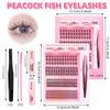 Multi Size Individual Lash Clusters Soft PBT Material Lash Cluster Kit  For Beginner