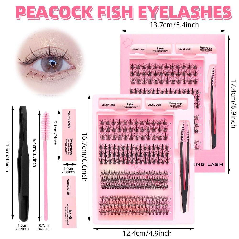 Multi Size Individual Lash Clusters Soft PBT Material Lash Cluster Kit For Beginner