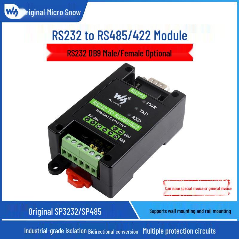 RS232 to RS485/422 Digital Isolation Converter with DB9 Male/Female Ports