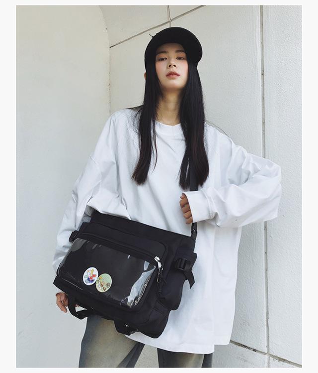 Универсальный рюкзак-мессенджер в корейском стиле: Модная кроссбоди большой вместимости для студентов