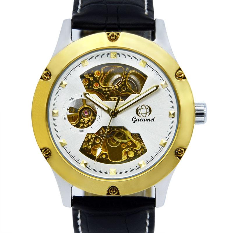 GUCAMEL Механические часы Мужские часы Перфорированные механические часы Деловые мужские часы