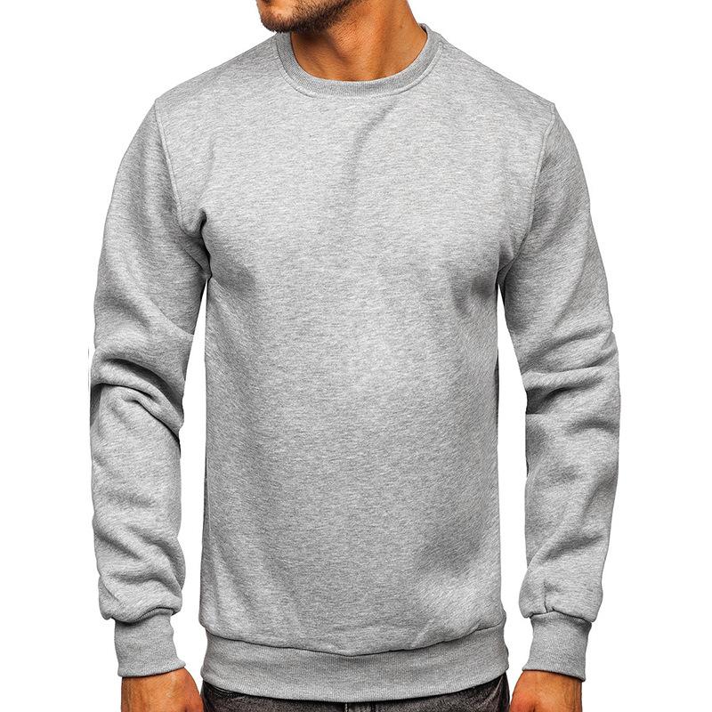 Autumn and Winter Plush Men's Sweater Men's Solid Color Round-neck Men's T-shirt