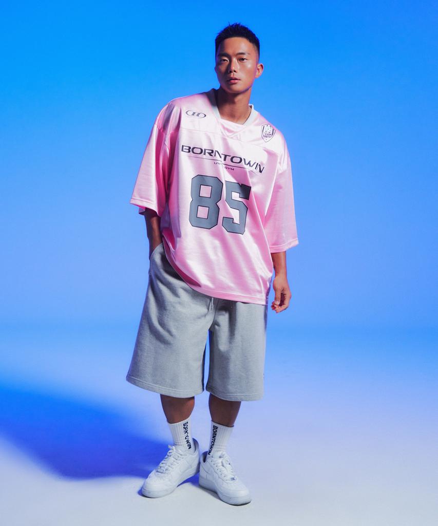 BORN TO WIN 85 Rugby Jersey T-Shirts [Pink]