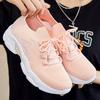 Lucyever Soft Sole Knitted Sneakers For Women Comfort Breathable Casual Sports Shoes Woman Platform Lace Up Running Shoes Female