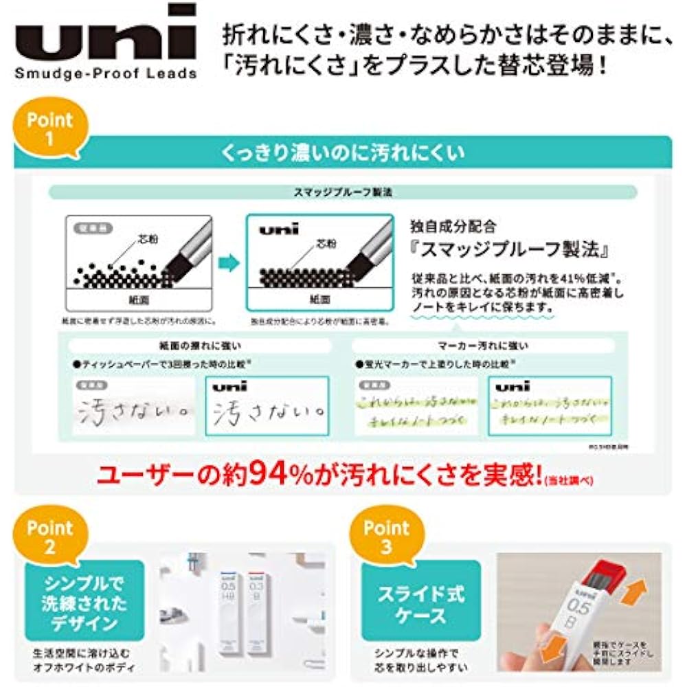 Карандаш механический Mitsubishi Pencil Стержни Uni 0.3 2B 3 упаковки ULS03253P2B Черный