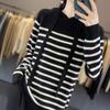 New Andy Fleece Knitted Sweater Striped Hoodie Pullover Loose Warm Sweater