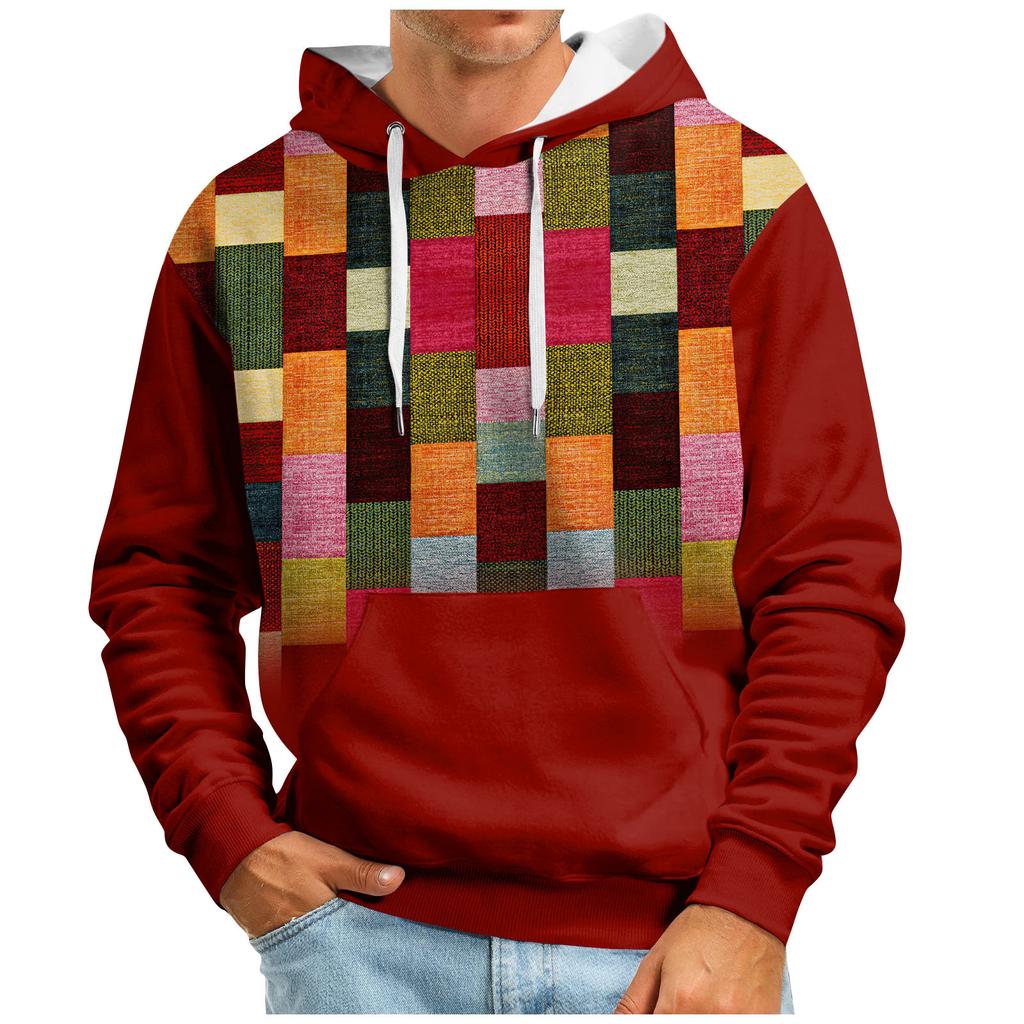 Модный свободный мужской и женский свитер с капюшоном с длинным рукавом и принтом