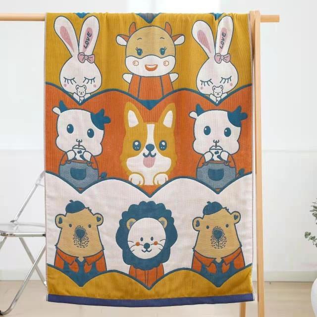 Gauze Cotton Pure Towel Bath Men And Women Soft Cotton Quickdrying Adult Children Cartoon Bath Towel Oversized Towel