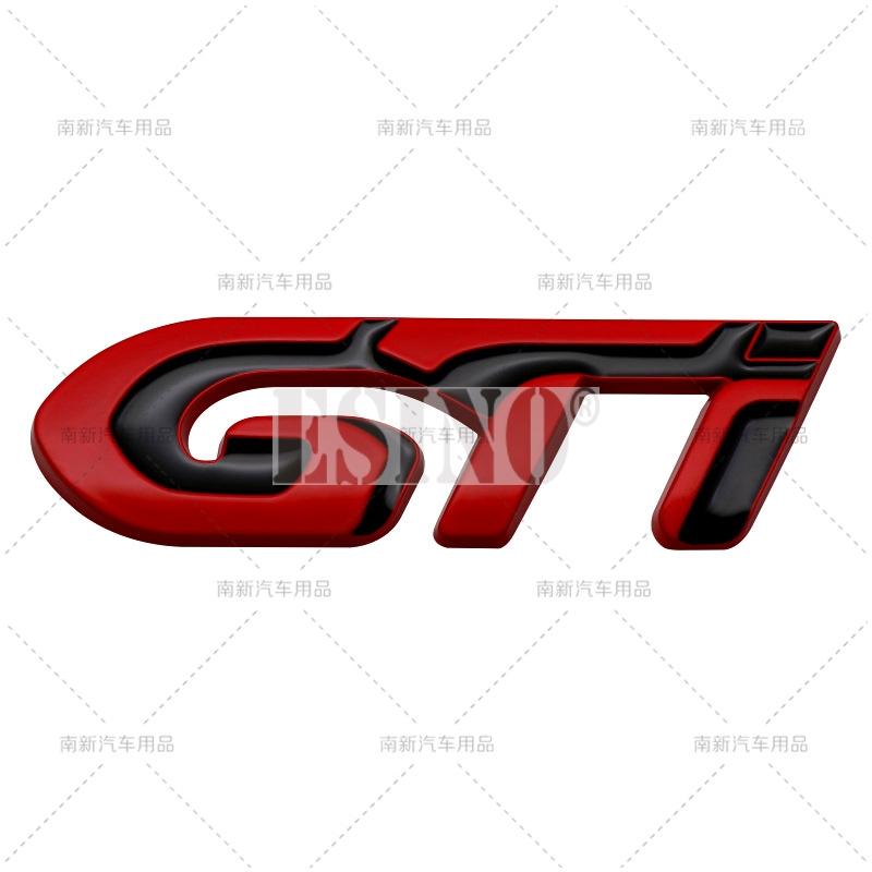 VZQR9 Car GT Line 3D Metal Chrome Zinc Alloy Emblem Car Badge Body Fender Adhesive Emblem for Peugeot GT RCZ 308 508 3008 5008