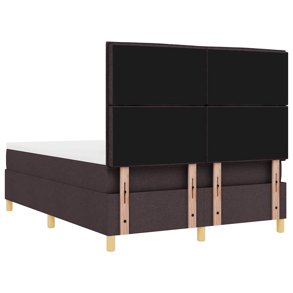 Box Spring Bed with Mattress Dark Brown 140 x 200 cm Fabric