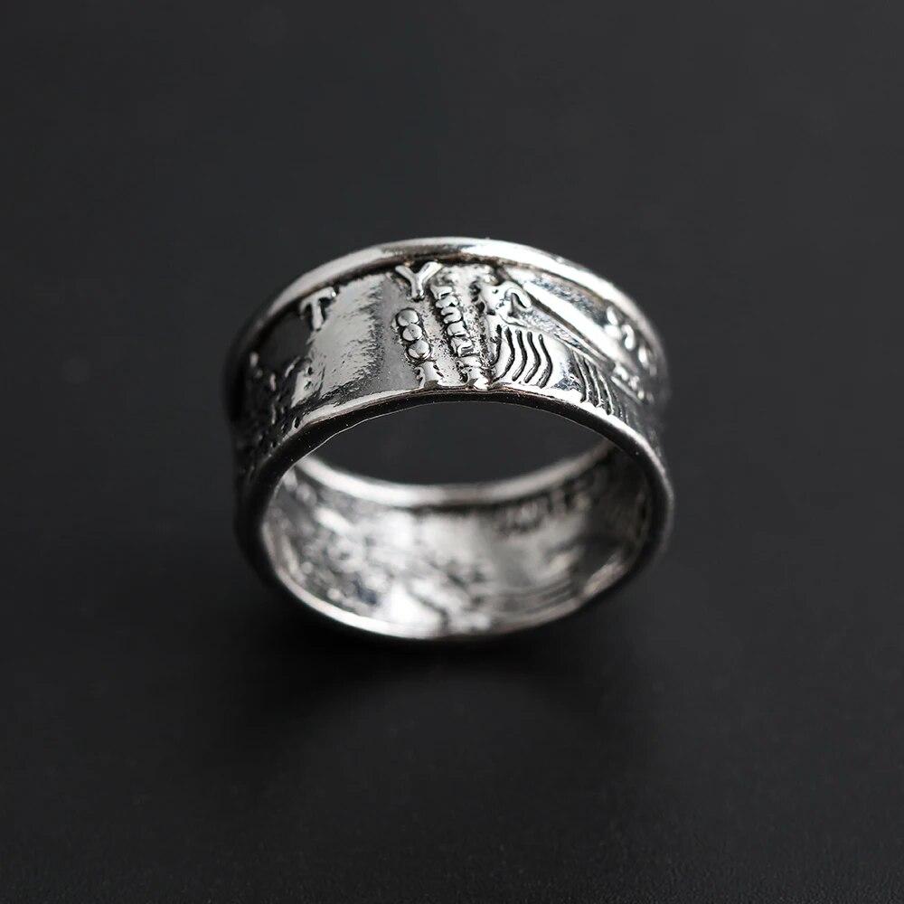 1 шт., новые винтажные кольца для мужчин, кольцо в полдоллара 1945 года, ювелирные изделия, вечерние кольца, кольцо с монетой Моргана, ювелирные изделия ручной работы, размер 7-13