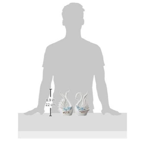 Современная элитная керамическая фигурка «Пара лебедей» | Красивый декор для дома (Набор из 2 шт., белый)