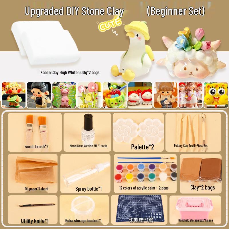 Набор глины для лепки из камня своими руками: Легкая полимерная глина и цветной пластилин для поделок