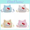 Детская холщовая сумка через плечо Hello Kitty с мультяшным рисунком животных для девочек и детей