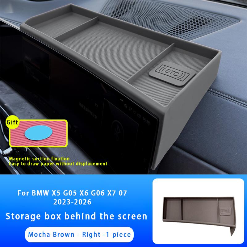 For BMW X5 X6 X7 G05 G06 G07 Central Control Navigation Behind Screen Storage Box Dashboard Organizer Non-slip Tray Accessories