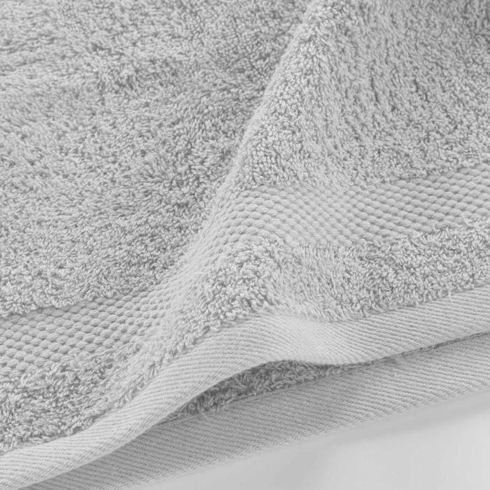 Serviette De Toilette - Elegante - 30 X 50 Cm - Gris Perle - 100% Coton - 600 Gr/cm²