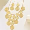 Fashion Hammered Disc Earrings and Necklace Set For Ladies