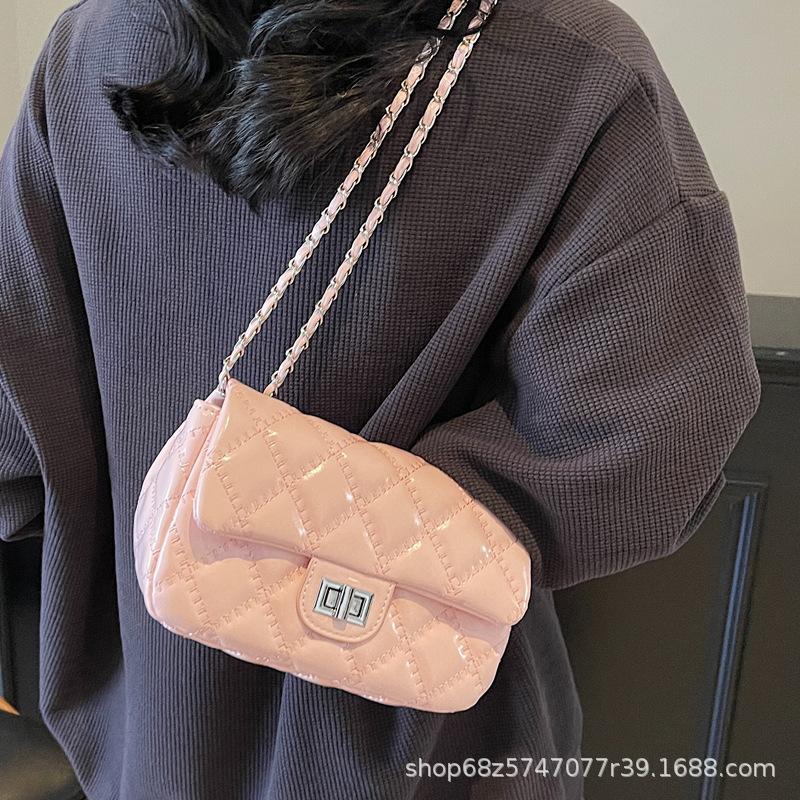 Gentle Texture Lock Temperament Chain Small Bag Women's 2025 Spring New Versatile AINS Crossbody Bag Small Square Bag