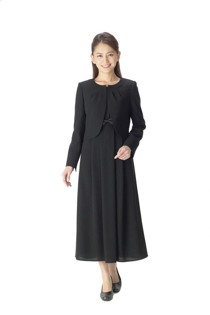 Black Formal Long Length Mourning Clothes Formal Clothes Ensemble Washable for Ceremonial Occasions [Margaret Gold] Women's M467-17