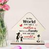 Mother's Day Wood Sign, House Shaped Plaque Crafts Artwork Decorative Sculpture Wooden Statue