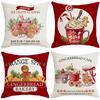 Christmas Linen Throw Pillow Cover Home Holiday Cushion Cover Sofa Cushion Cushion Cover Warm