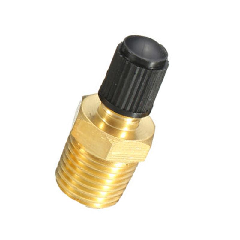 4Pcs 1/4" NPT MPT Tank Fill Valves Solid Brass With Core Black Plastic Cap Air Compressor Tank Fill Valve For Air Compressor