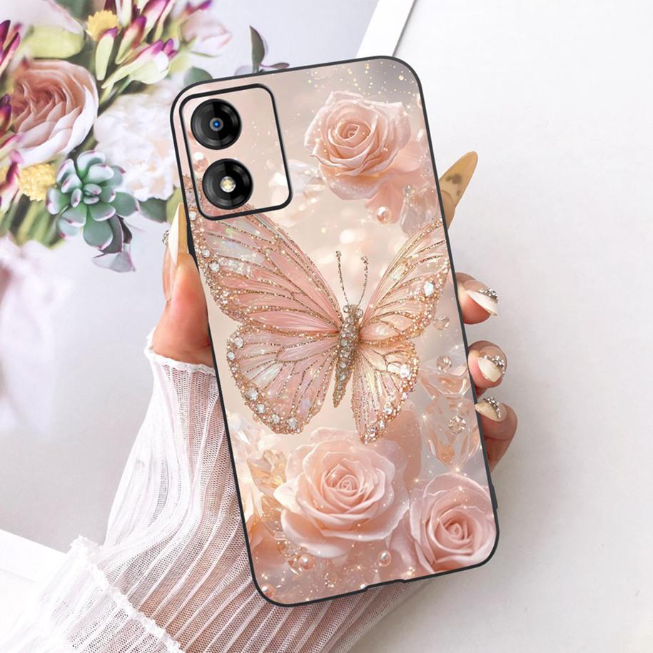 For Motorola Moto E13 E14 Case Popular Flower Back Cover Soft Silicone Phone Case For MotoE13 MotoE14 E 13 E 14 Shockproof Funda