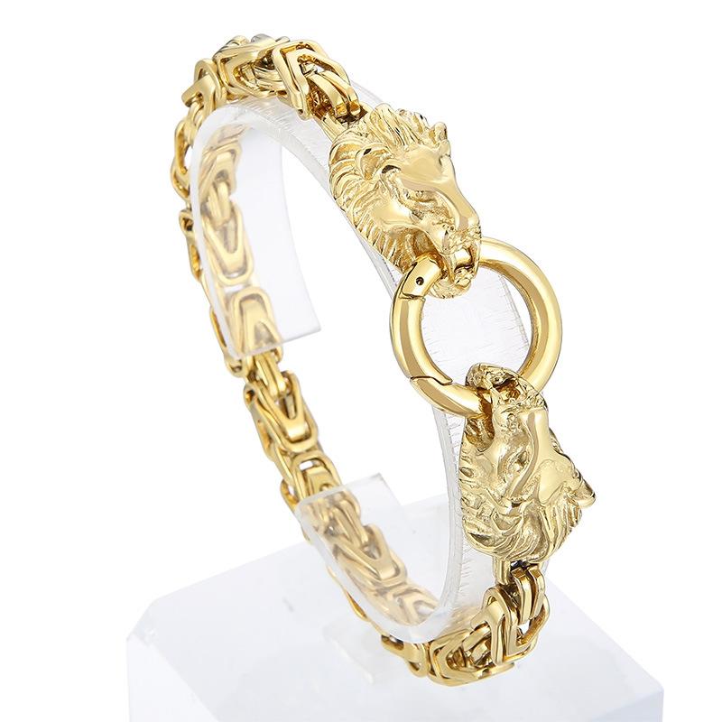 Модный уличный браслет в стиле хип-хоп с маленькой головой льва в Японии и Южной Корее, мужской браслет-цепочка из титановой стали со скидкой