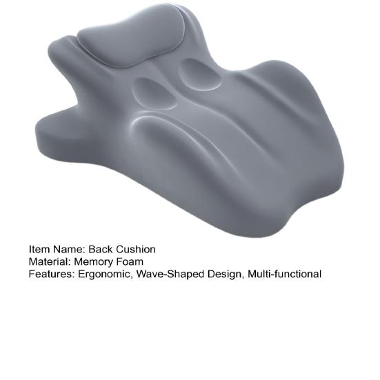 Couple Pillow Back Cushion with Wave-Shaped Design Ergonomic Posture Support Memory Foam Butt Cushion Leg Wedge for Sitting And Lying Chest