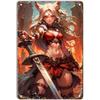 Металлические жестяные таблички Fox Anime Pinup Girls, настенное украшение, винтажный постер, железная живопись для мужской пещеры, дома, кафе, сада, клуба, бара