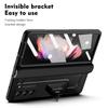 For Samsung Galaxy Z Fold5 5G Hard PC Hinge Protection Case Magnetic Kickstand Phone Cover with Tempered Glass Film