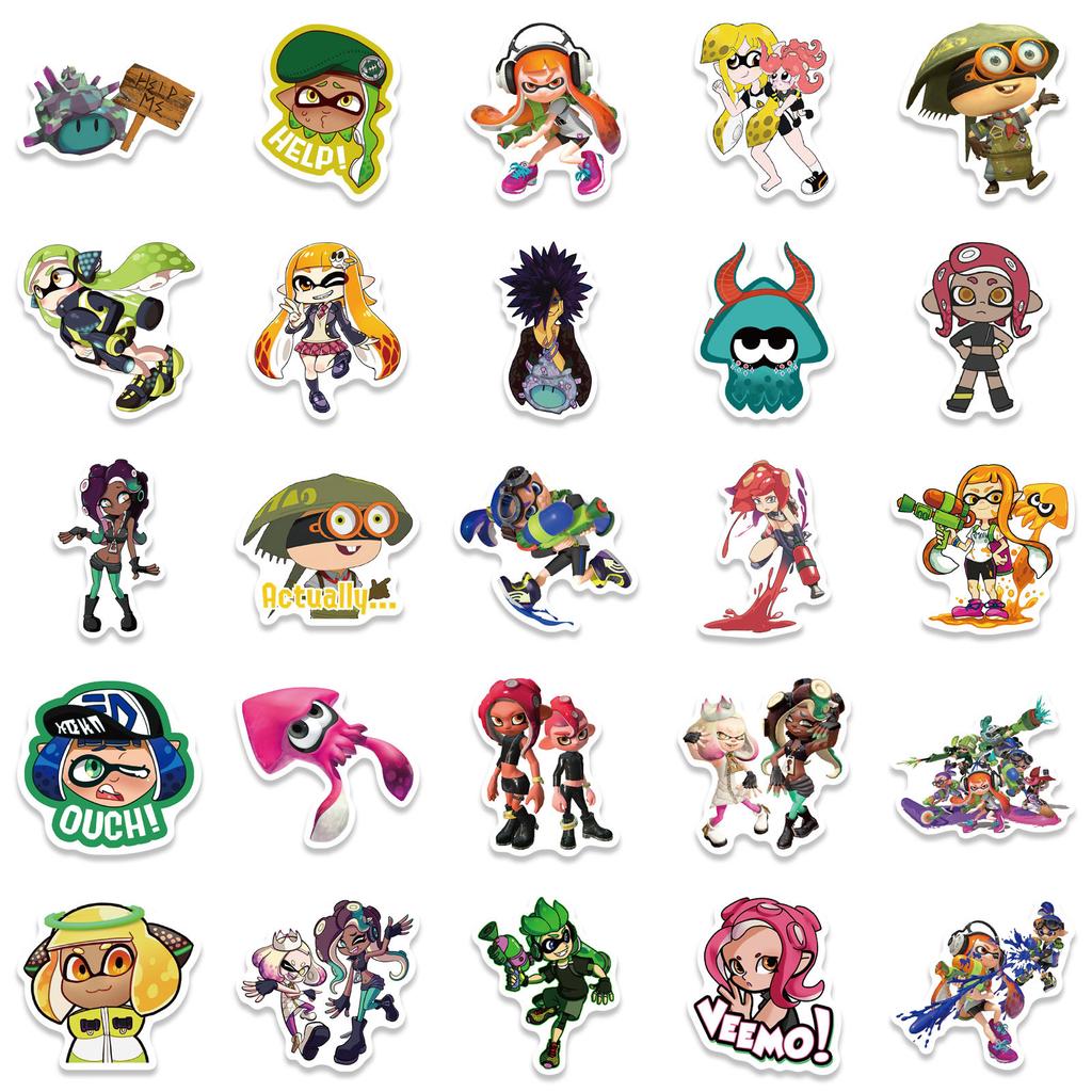10 30 50 шт. Игра Splatoon Скейтборд Дорожный Чемодан Телефон Ноутбук Багаж Классические Наклейки Домашний Декор DIY Игрушки для Детей Девочек