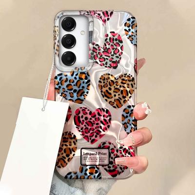 Чехол для телефона с леопардовым принтом в виде сердца для Samsung Galaxy A55 A56 A36 A26 A16 A53 A06 A14 A24 A34 A54 A15 A25 A35 A13