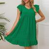 Женское платье-майка без рукавов с рюшами и подолом, повседневные летние платья с V-образным вырезом
