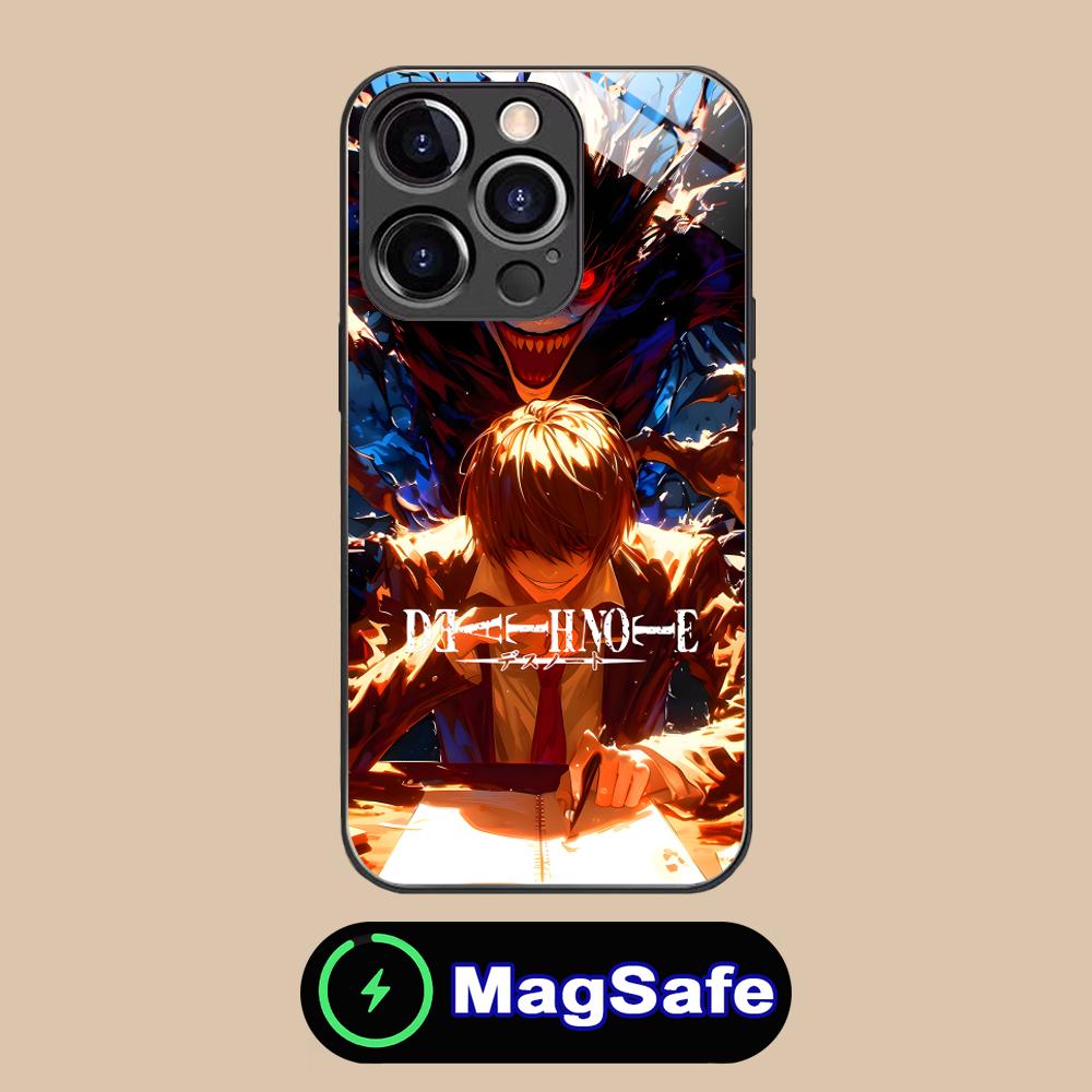 Чехол для мобильного телефона Death Note Кира Лайт для iPhone 17 16 15 14 13 12 11 Air Pro Max Plus Mini MagSafe Стеклянный Цветной Чехол Cover