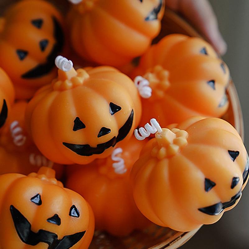 1 шт. Хэллоуинская свеча ручной работы в форме тыквы с ароматом фрезии глаука, милая свеча, атмосфера ужаса при свечах, ароматерапия