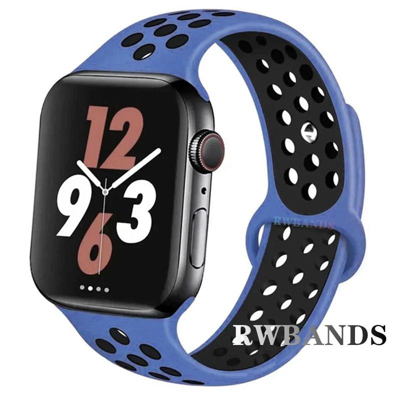 Спортивный ремешок для Apple Watch Band 46 мм 44 мм 40 мм 42-38-41 мм 45 мм Дышащий браслет iWatch Series 10 9 8 7 6 SE 5 3 Ultra 2 49 мм