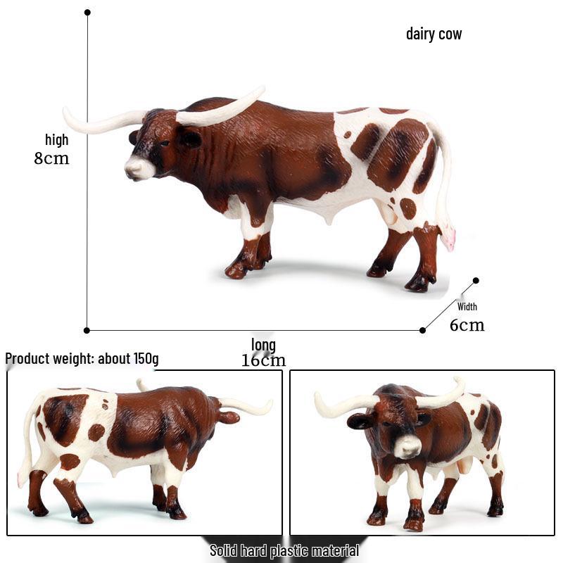 Cognitive Animal Model Toy: Dairy Cow, Buffalo, Yellow Cattle, Rhinoceros, Simmental Bull