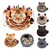 Cat Travel Makeup Bag Drawstring Cosmetic Organizer Cat Design Lay Flat Large Capacity Cosmetic Pouch Gift for Cat Lovers