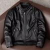 Pure First-layer Soft Cowhide Leather Jacket Men's Casual Stand-up Collar Short Leather Jacket