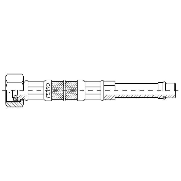 Steel braided battery hose 50 M10x3 / 8 long