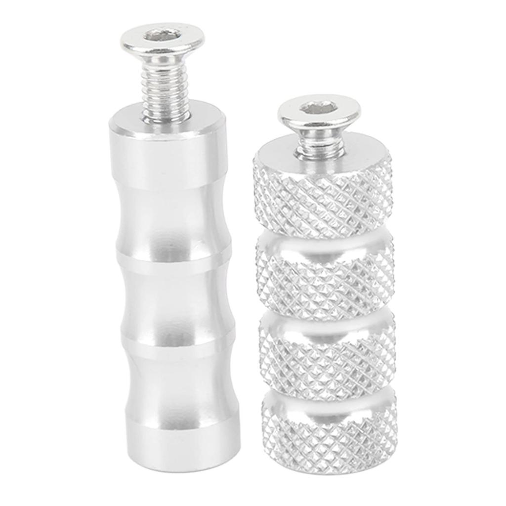 Soobu Motorcycle Brake Foot Pegs,Motorcycle Gear Shift Foot Pegs M6 6mm Mounting Bolts Rough Right Brake Side for Bikes (Silver)
