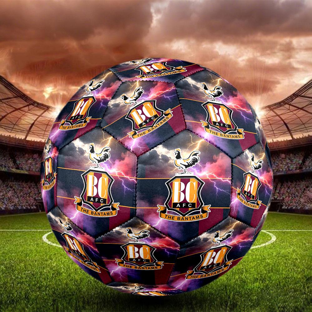 Футбольный мяч Bradford City AFC, размер 5. Стандартный мяч для матчей и тренировок. Идеальный подарок для фанатов футбола.