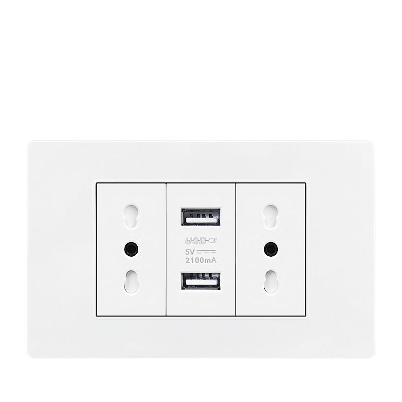 Встроенная розетка USB C Италия Чили белого/черного цвета, удлинитель 16 А, интеллектуальный адаптер для быстрой зарядки Type-C мощностью 20 Вт