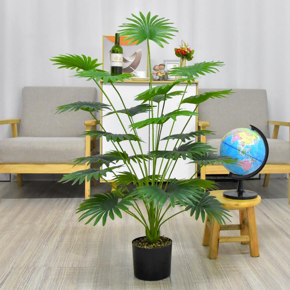 Большое искусственное веерообразное растение с 9-18 листьями, пальмовое искусственное растение, рождественский декор