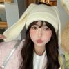 Korean Style Rabbit Ears Cap Elastic Solid Color Knitted Hat Woolen Hat Brimless Beanie Hat  Couple
