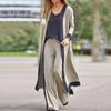 3 Pcs/Set Fall Outfit Set Stylish Spaghetti Strap Cardigan for Home Wear Lady Fall Outfit Autumn Vest Coat Pants Set