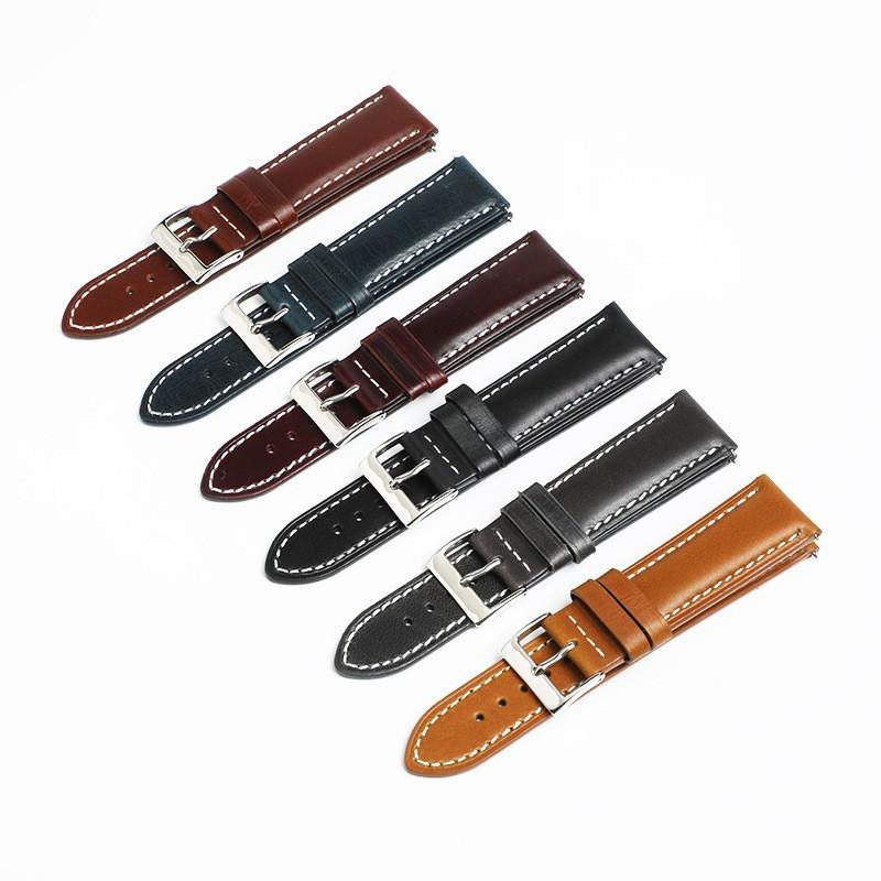 Oil Wax Leather Leather Strap Soft Bright Universal First Layer Retro Bowl With Accessories Switch Ear Pin Buckle